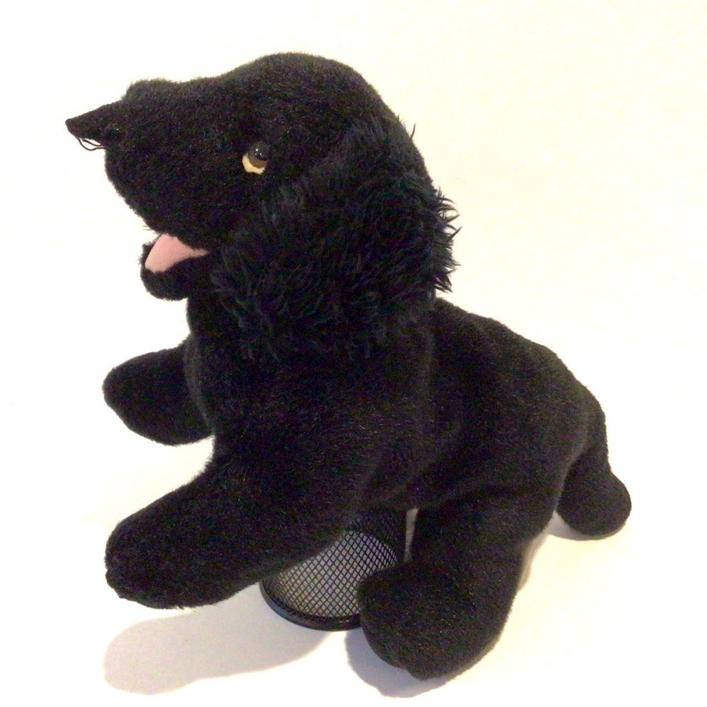2/$20 Russ Brodie Black Dog Plush Hand Puppet 10" Puppy